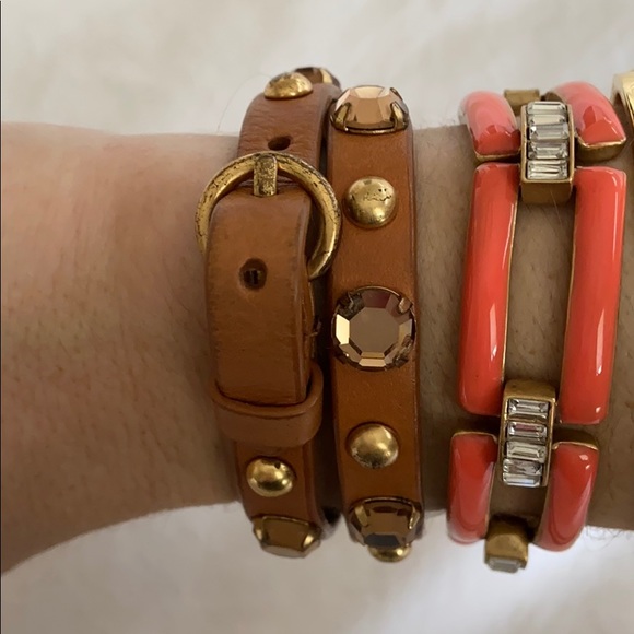 J. Crew Jewelry - # J. Crew Leather and Enamel Bracelet Set
